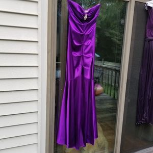 Xscape NWOT purple strapless mermaid gown …